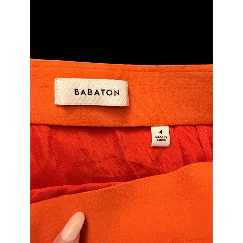 Title: Aritzia Babaton Slip Satin Mini Skirt Orange Coral High Sheen Size 4 - Picture 2 of 7